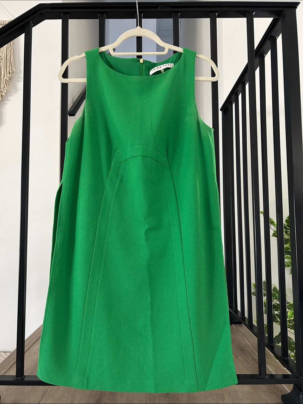 Trina Turk Bright Green Sleeveless Shift Dress